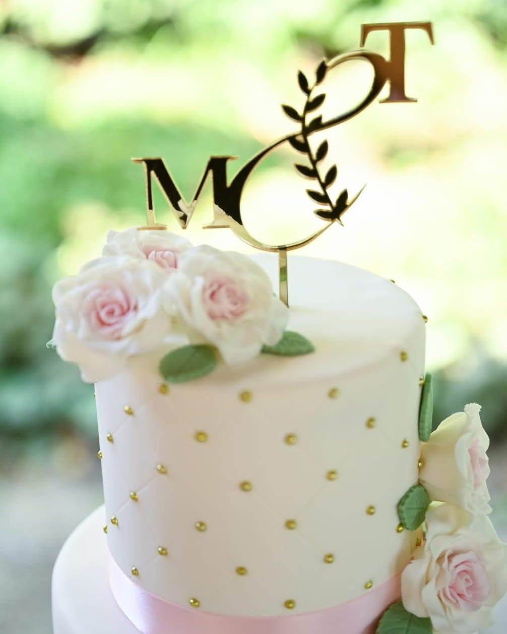 Gepersonaliseerde caketopper met initialen