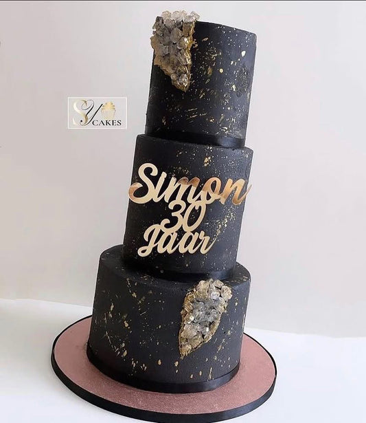Gepersonaliseerde caketopper met naam en leeftijd