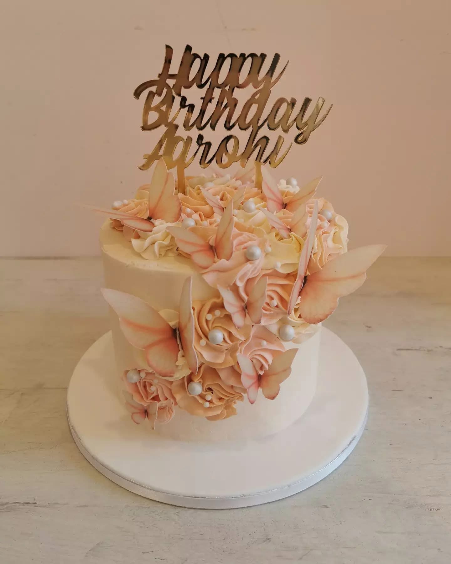 Gepersonaliseerde Happy Birthday Caketopper met naam