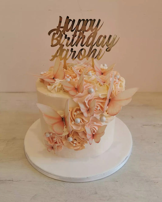 Gepersonaliseerde Happy Birthday Caketopper met naam