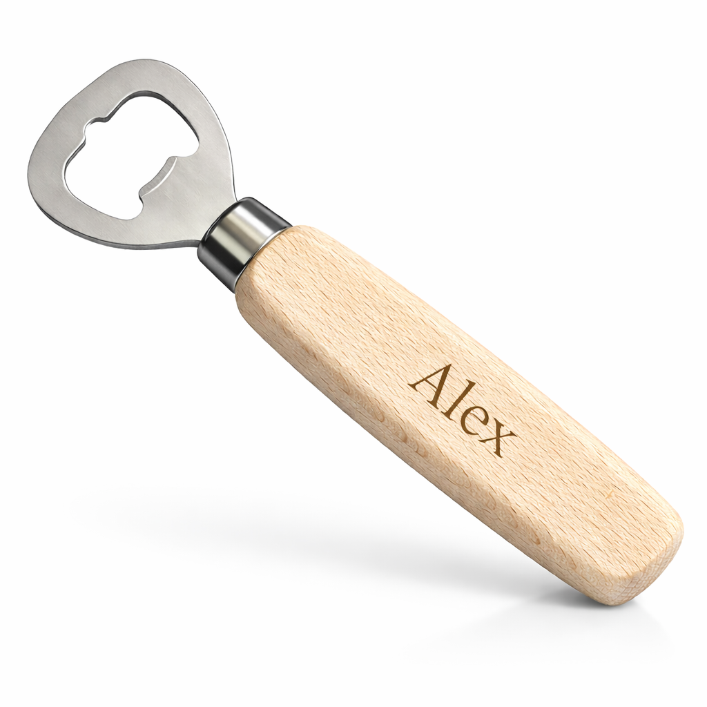 Gepersonaliseerde houten flesopener
