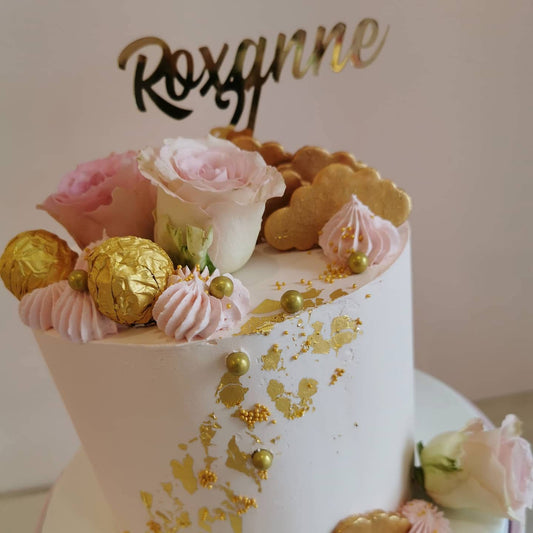 Gepersonaliseerde naam en cijfer Caketopper