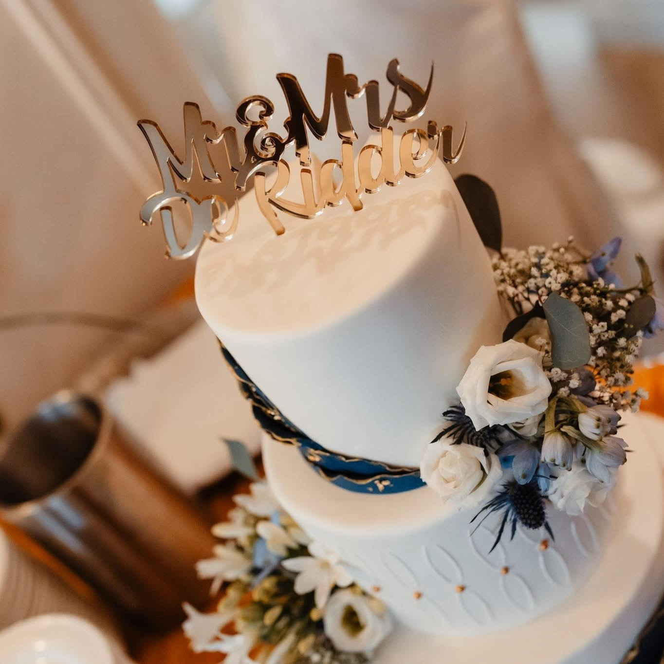 Gepersonaliseerde Mr & Mrs Caketopper met naam