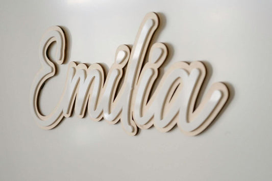 Houten wandnaam met acrylaat