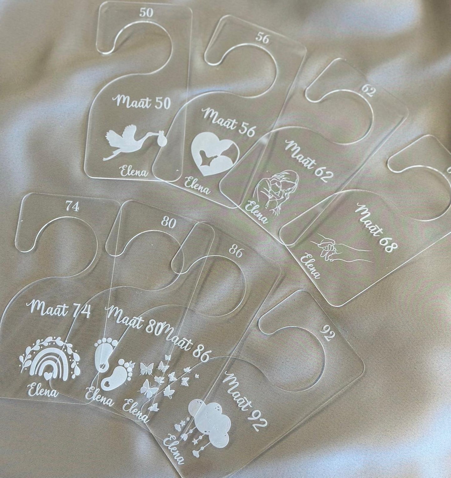Gepersonaliseerde kledingmaat dividers 8 stuks